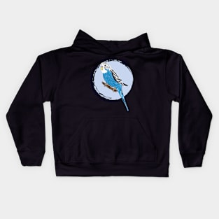 Nice Artwork showing a Blue Budgie IV Kids Hoodie